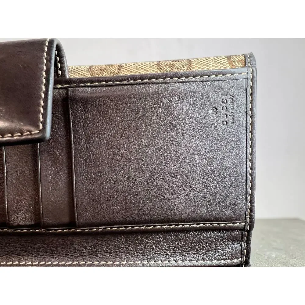 Authentic Gucci GG Canvas Heart Logo Continental Wallet Brown Monogram - Picture 2 of 15